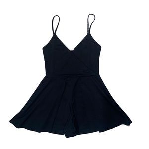 Black Strappy Wrap Romper playsuit shorts